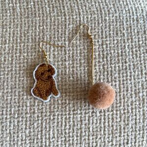 🐩 Poodle and Pom Pom Earrings